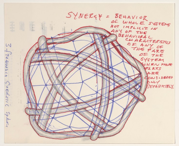 Synergy model. From Buckminster Fullers sketchbook. Courtesy The Estate of R Buckminster Fuller